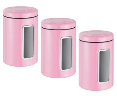 WESCO 3er Set Vorratsdose Classic Line Pink Rosa 2 Liter Keksdose Kaffeedose