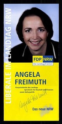 Angela Freimuth FDP TOP Original Signiert + G 7769