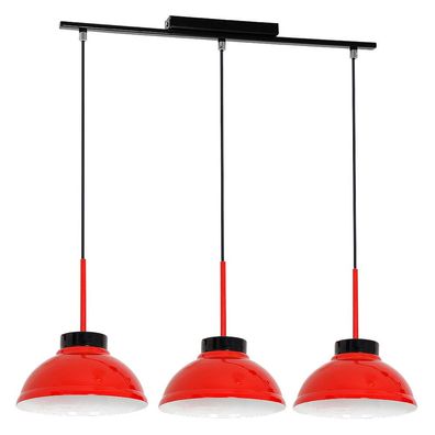 Schicke Pendelleuchte Rot 3x E27 Modern Lampe Hängeleuchte Decke NEU Wohnzimmer