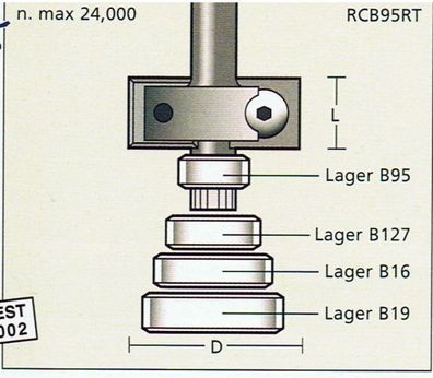 Wendeplatten-Falzfräser D 30mm x Schaft 8mm , mit Anlauflager