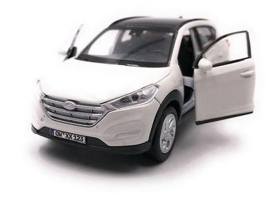 Hyundai Tucson SUV Weiss Modellauto mit Wunschkennzeichen Maßstab 1:34