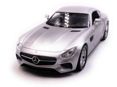 Mercedes Benz AMG GT Sportwagen Modellauto Auto Silber Maßstab 1:34 (lizensiert)