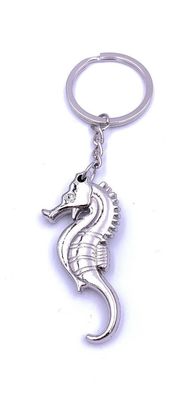 Seepferdchen Schwimmabzeichen Schlüsselanhänger Keychain Silber aus Metall