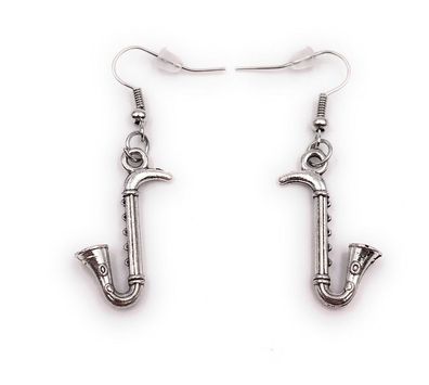 Ohrringe Paar Saxofon Saxophon Musik Instrument Jazz Ohrring aus Metall