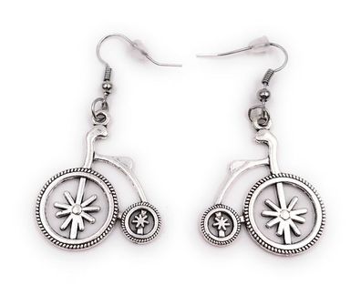 Ohrringe Paar Fahrrad Bike Rad Ohrring aus Metall Ohrschmuck