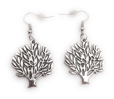 Ohrringe Paar Baum Strauch Hecke Ohrring aus Metall Ohrschmuck