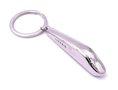 Zug Schnellzug Schlüsselanhänger Keychain Silber aus Metall