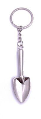Spaten umgraben Schaufel Schlüsselanhänger Keychain Silber aus Metall
