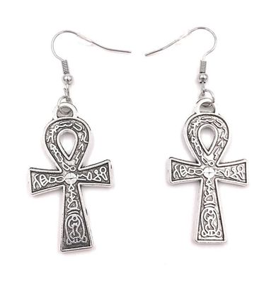 Ohrringe Paar Kreuz Glaube Kirche Christentum Ohrring aus Metall Ohrschmuck 