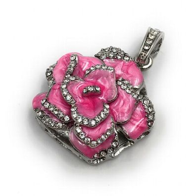 Rose Liebe Blume silber rosa Glitzer Strass Funny USB Stick div Kapazitäten