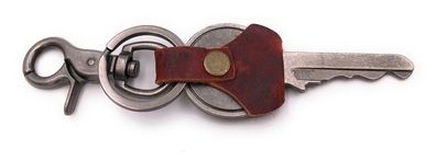 Schlüsselanhänger Schlüssel Türöffner Leder silber Anhänger Keychain