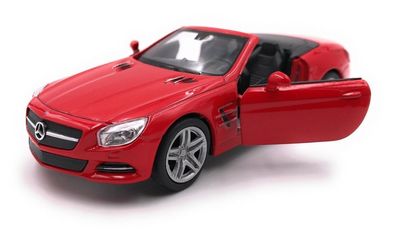 Modellauto Mercedes Benz SL500 Rot Cabrio Auto Maßstab 1:34-39 (lizensiert)