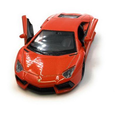 Modellauto Lamborghini Aventador Sportwagen Rot Auto 1:34-39 (lizensiert)