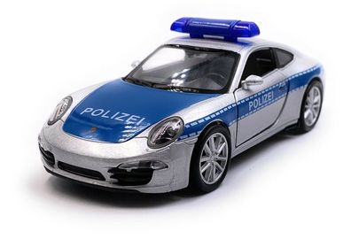 Porsche 911 Carrera Polizei Modellauto Auto Maßstab 1:34 (lizensiert)