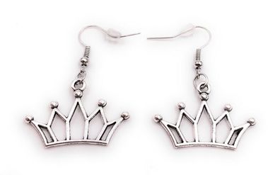 Ohrringe Paar Krone Karnevall König Königin Fasching Ohrring aus Metall Ohrschm