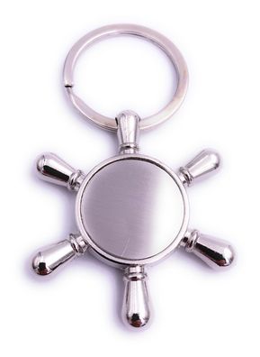 Steuerrad Seemann Chrom Schlüsselanhänger Keychain Silber aus Metall