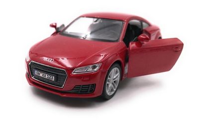 Audi TT Kompakt Sportler Modellauto mit Wunschkennzeichen Rot Maßstab 1:34