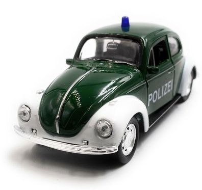 VW Polizei Käfer Beetle Modellauto Auto grün Maßstab 1:34 (lizensiert)