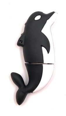 Delfin Fisch Ozean Tier in Schwarz Funny USB Stick div Kapazitäten