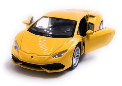 Lamborghini Huracan Sportwagen Modellauto Auto Gelb Maßstab 1:34 (lizensiert)