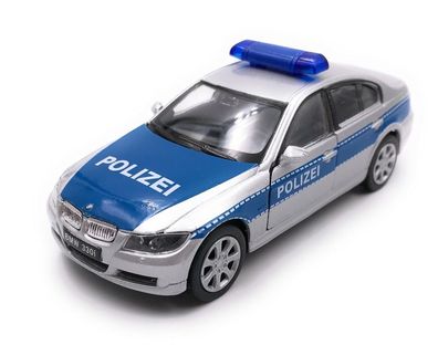 Modellauto Polizei BMW 330i 3er Silber Auto Maßstab 1:34-39 (lizensiert)