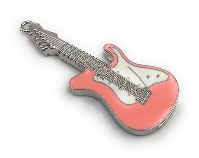 Gitarre Musikinstrument Elektrogitarre silber pink rosa Glitzer Strass Funny USB