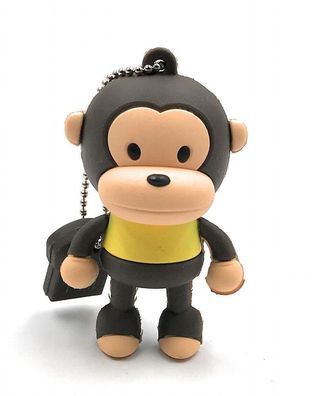 Affe Monkey mit Hemd in Gelb stehend Funny USB Stick div Kapazitäten