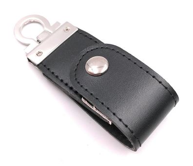 Leder Anhänger Lasche Knopf silber schwarz Funny USB Stick div Kapazitäten