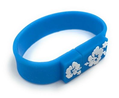 Armband Band Loop Hibiskus Blume blau Funny USB Stick div Kapazitäten