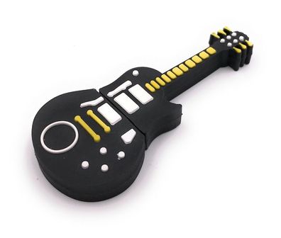 Gitarre Musikinstrument Elektrogitarre schwarz gelb Funny USB Stick