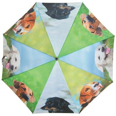Esschert ausgefallener Schirm mit Hunde-Motiv 120 x 120 cm TP245
