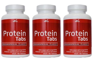 3 x Steiner Protein Tabs 180 Tabletten vegan ideal in Diäten Lupineneiweiß 8 EAA