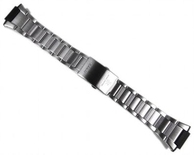 Casio Uhrenarmband Edelstahl silbern mit schwarzem Bandanstoß WV-200DE