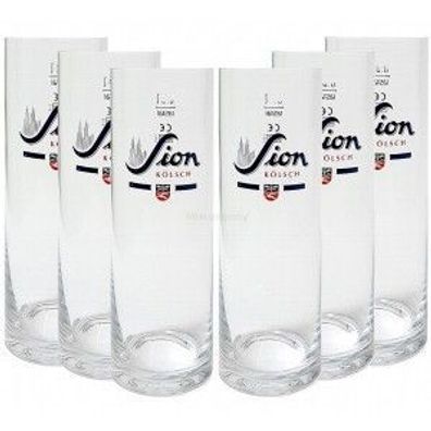 Sion Kölsch Bier Glas Gläser Set - 6x Gläser 0,4l geeicht Altbierglas Pils Stan