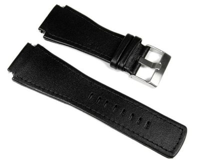 Junghans Mega 1000 Uhrenarmband Leder Schwarz 42050-4858 026/4510.00