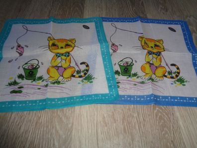 2 Taschentücher für Kinder-China Import -Katze beim Angeln