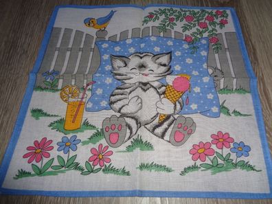 Taschentuch für Kinder-China Import - Katze mit Eis
