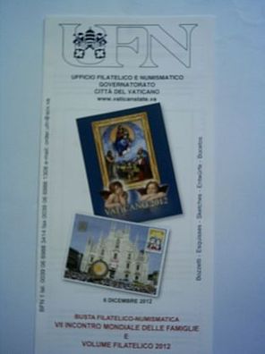 Folder 2 euro 2012 Vatikan Numisbrie und Jahrbuch Briefmarken Papst Benedikt XVI.