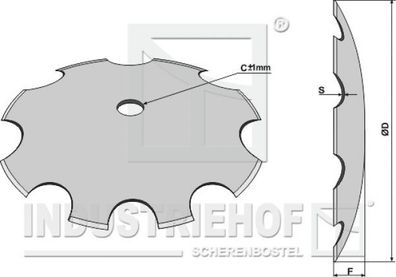 Scheibe für Scheibeneggen gezahnte Schneide Ø610x6mm