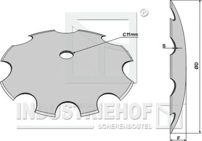 Scheibe für Scheibeneggen gezahnte Schneide Ø660x6mm