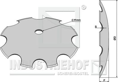 Scheibe für Scheibeneggen gezahnte Schneide Ø710x8mm