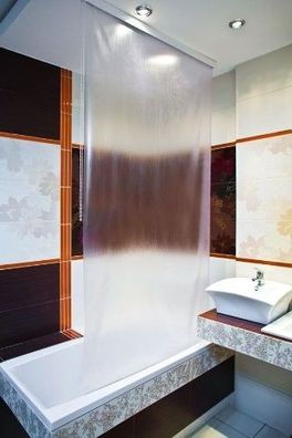 Halb-Kassetten Duschrollo 120x240 cm Modell Milky Drops Duschvorhang