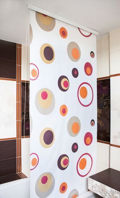 Halb-Kassetten Duschrollo Duschvorhang 140x240 cm Modell Colorful rot grau or...