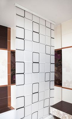 Halb-Kassetten Duschrollo Modell Quadro grau 160x240 cm