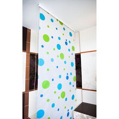 Halb-Kassetten Duschrollo 160x240 cm Modell Sylt blau grün Duschvorhang