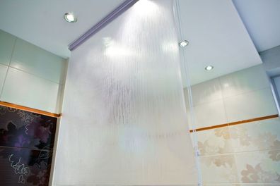 Halb-Kassetten Duschrollo 100x240 cm Modell milky drops extra schmal