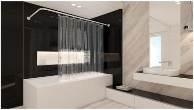Peva Duschvohang 3D Optik Transparent Quadro 120x200 cm inkl. Duschvorhangringe