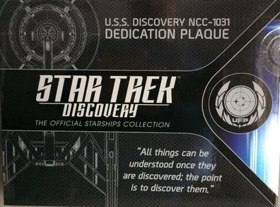 Star Trek Discovery U.S.S. Discovery NCC-1031 Plakette Dedication Plaque Replica NEU