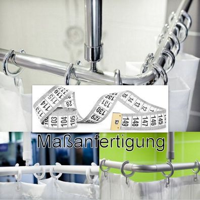 Winkelstange auf Mass Extra lang und Barrierfrei bis 200 cm Breite in Weiss, ...