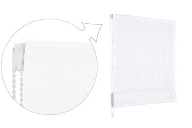 Raffrollo Faltrollo 140x240 cm Weiss Jalousie Premium